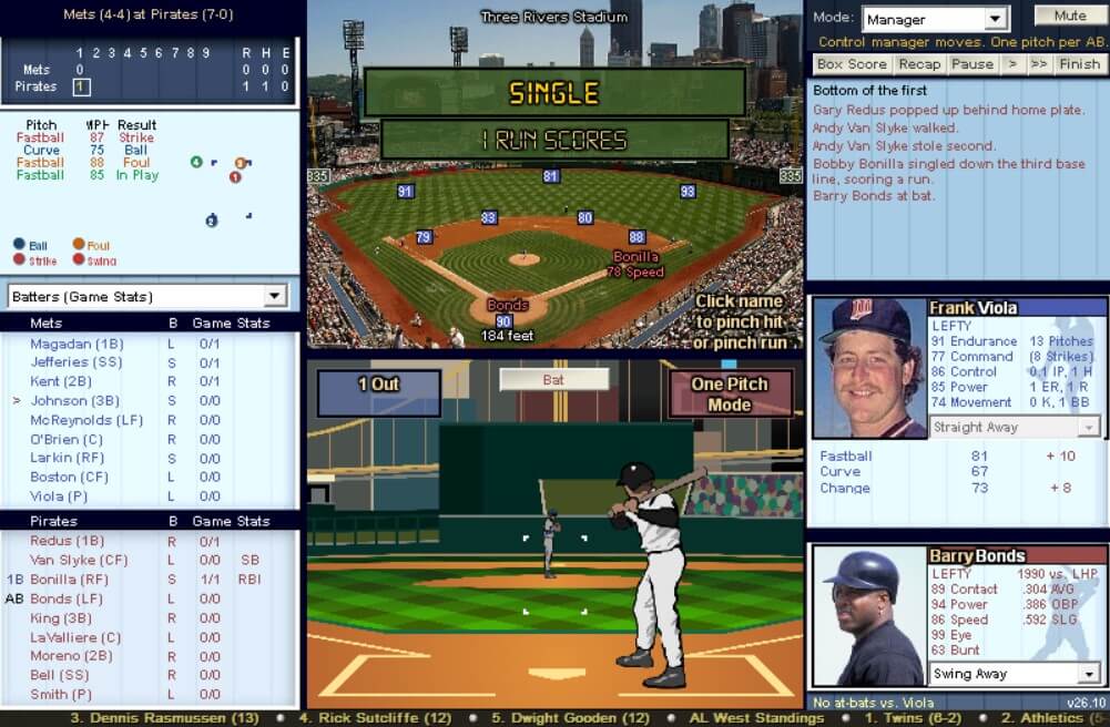 Simulated Baseball Game